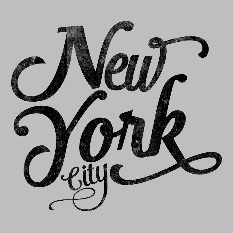 New York City - Black Vintage Script