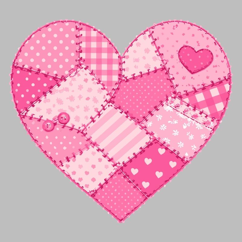 Patchwork Heart in Pink Quilt