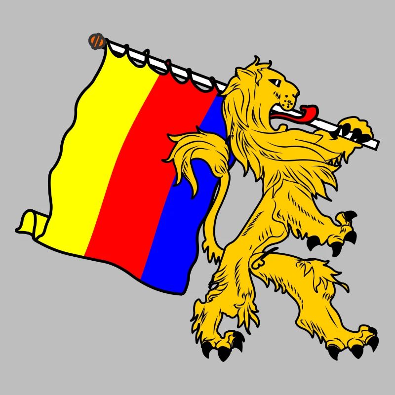 Lion avec drapeau drapeau de la province de Hollande-Septentrionale