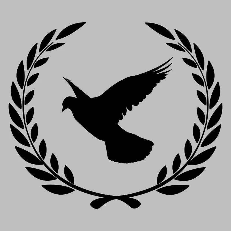 Brieftaube im Lorbeerkranz