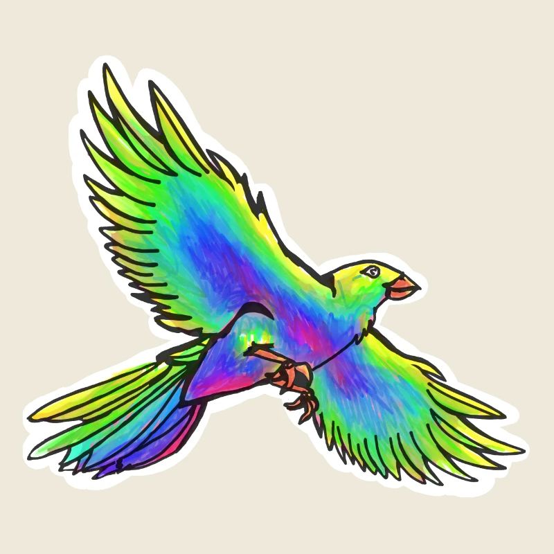 Oiseau de paradis (jaune-vert-bleu)