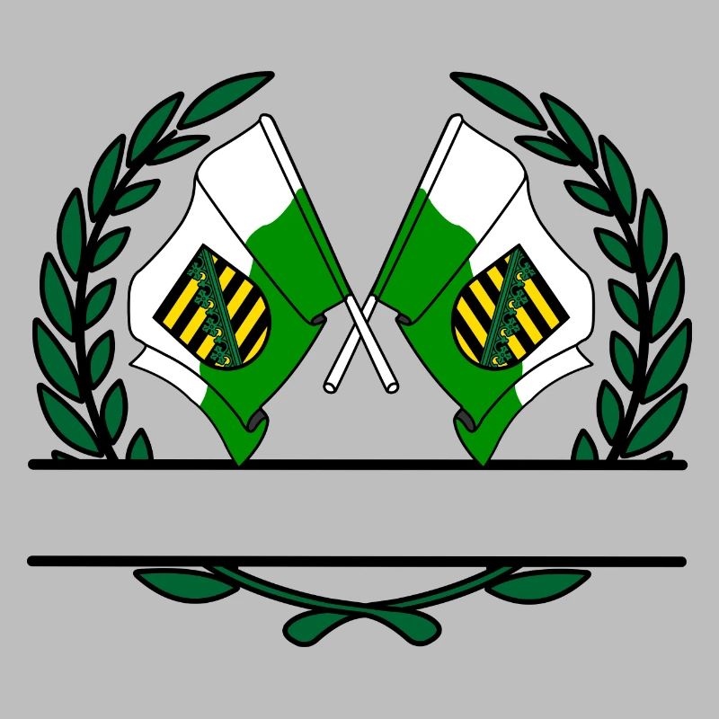 Drapeaux Saxe couronne de laurier bannière