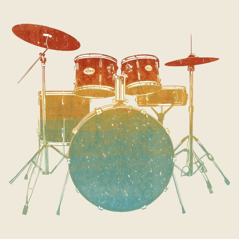 Vintage Drum Set Illustration