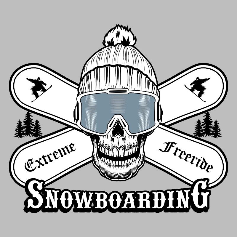 Graphique de crâne de snowboard