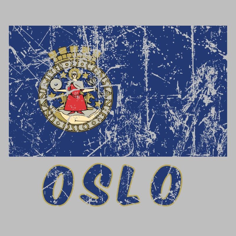 Oslo Norway flag vintage effect
