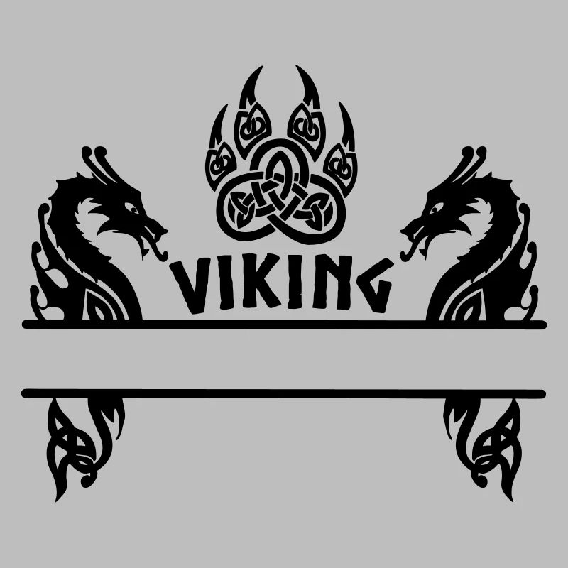Viking bear claw two dragons nameplate 8