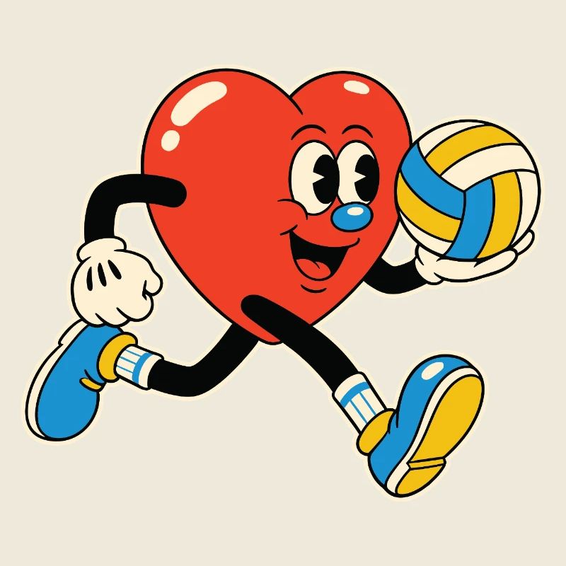 Herzvolleyball Held Valentinstag  