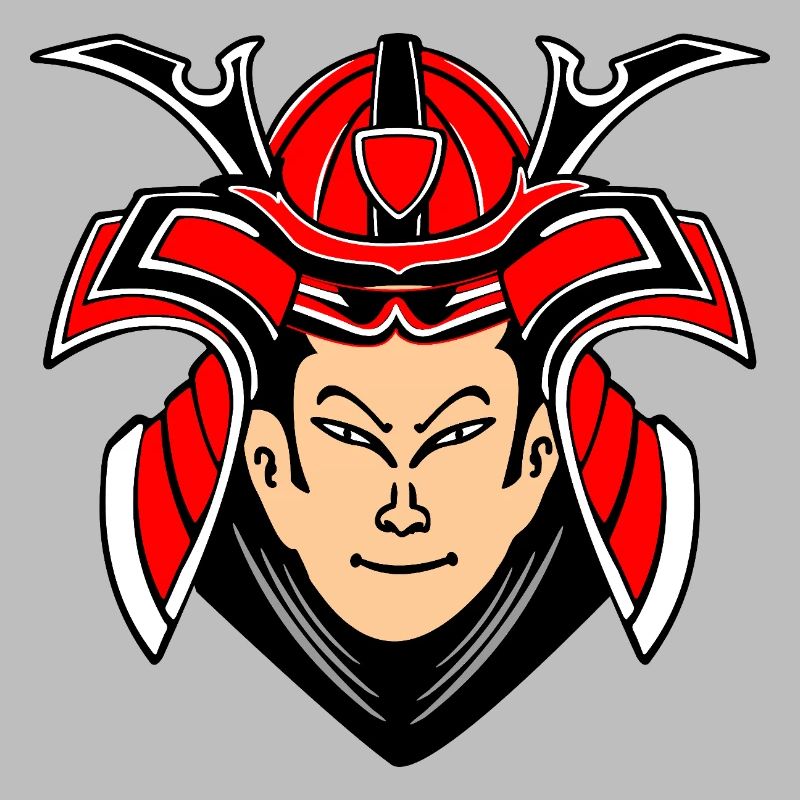 Samurai mit Helmdesign