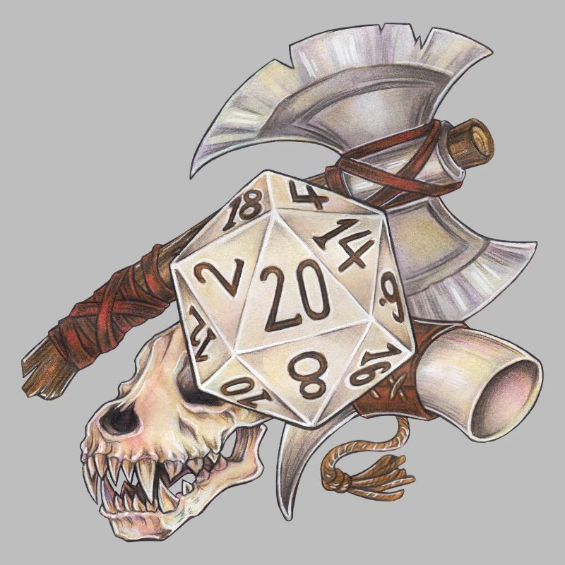 Role Playing Game Tabletop D20 Dice Gift Barbarian