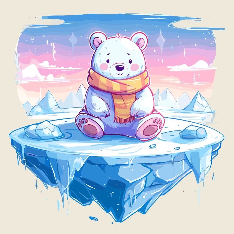 Polarlicht-Bär auf Eis