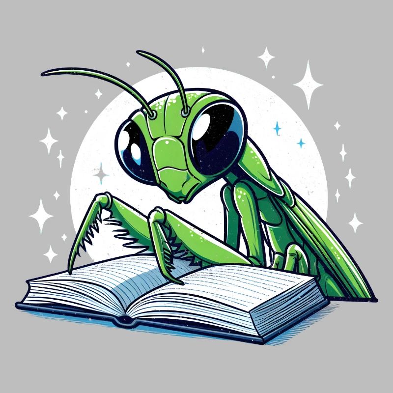 Lesender Grashüpfer im Sternenbuch