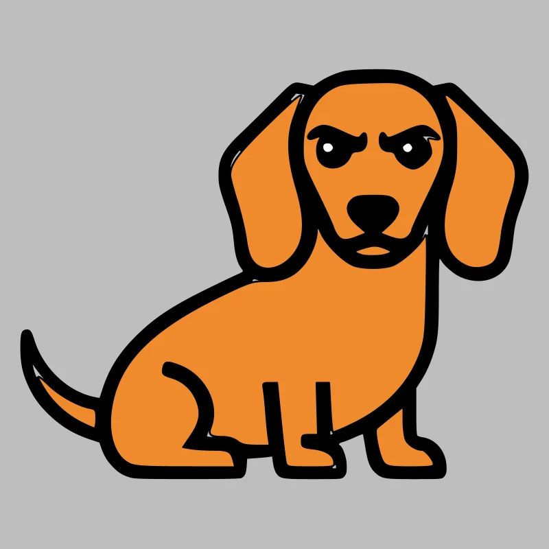 Dackel Hund Braun Comic