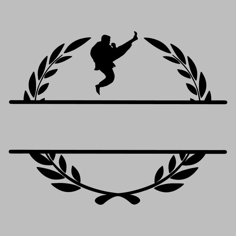 Karate oder Taekwondo gesprungener Schaufel Lorbeerkranz