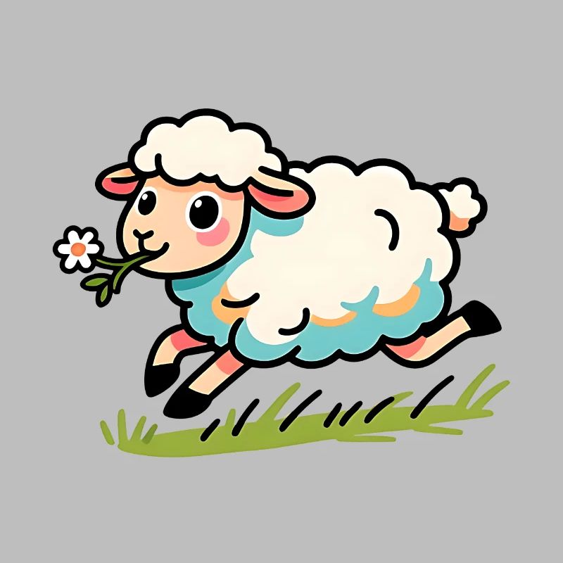 Lamb mutton in the meadow