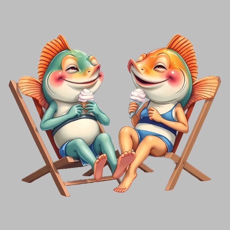friendly fish friends on the beach