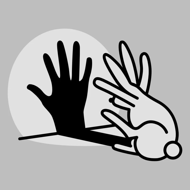 Hand shadow play rabbit shadow theater