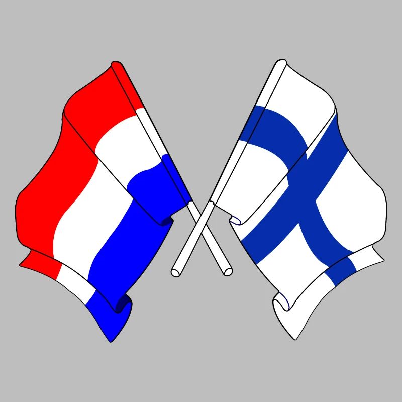 Drapeau des Pays-Bas et drapeau de la Finlande