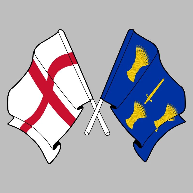 Drapeaux croisés du Cheshire et de l’Angleterre