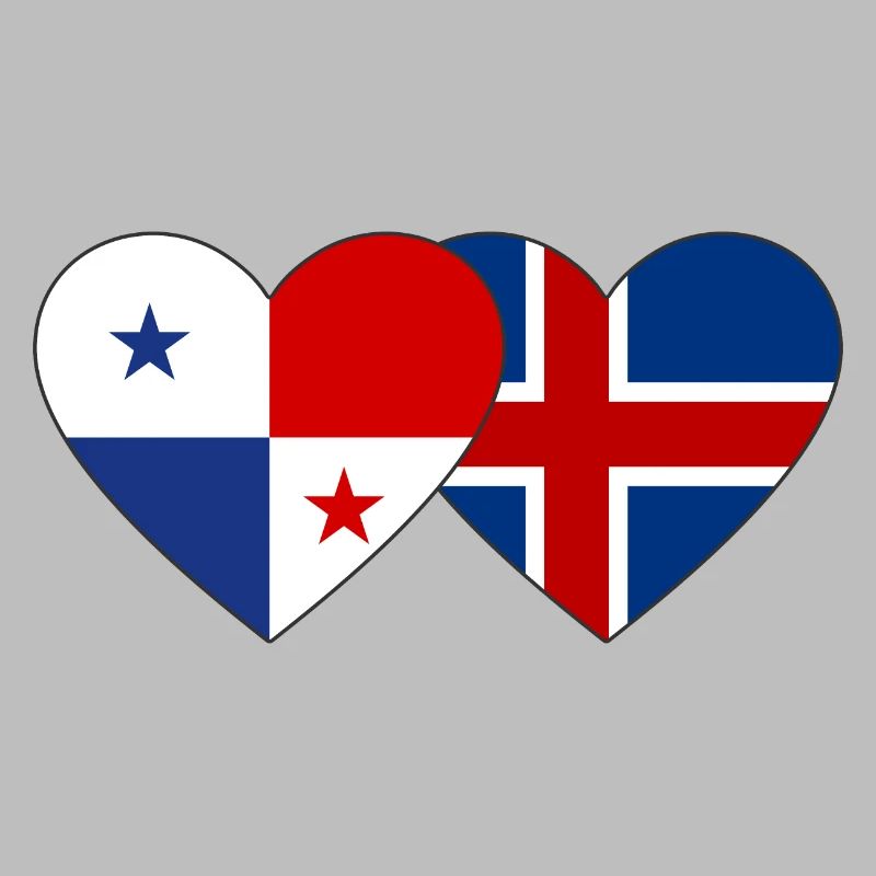 Cœur de drapeau de l’île de Panama