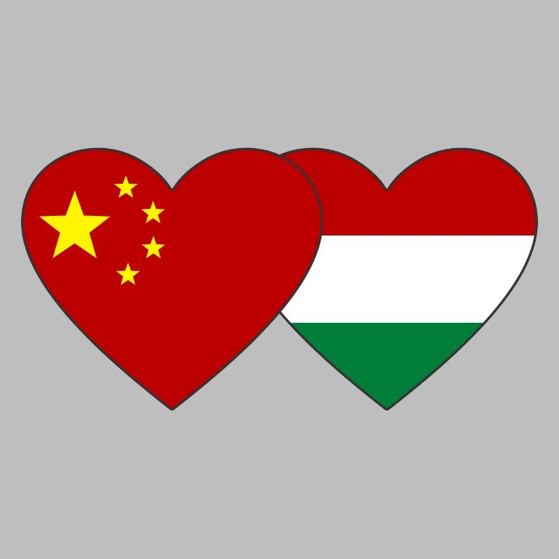 China Ungarn Herz Flagge