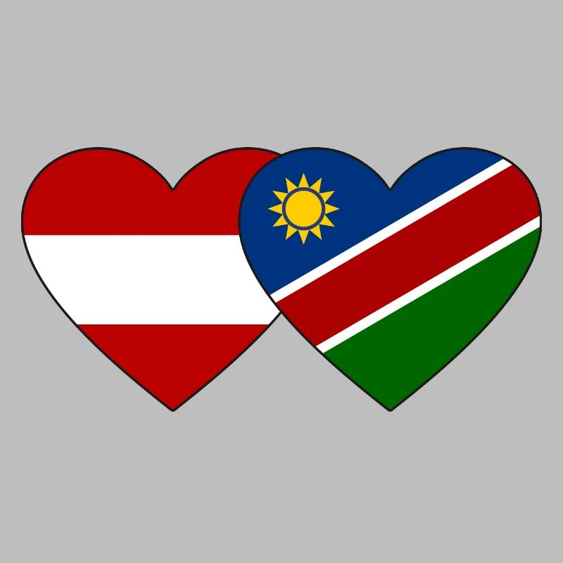 Austria Namibia Flag Heart