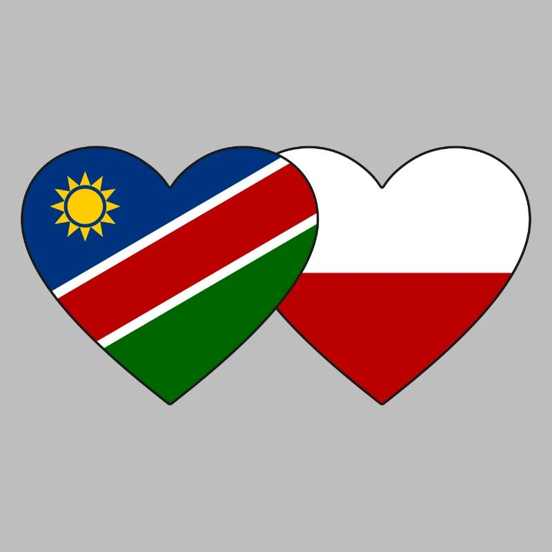 Namibia Polen Flagge Herz