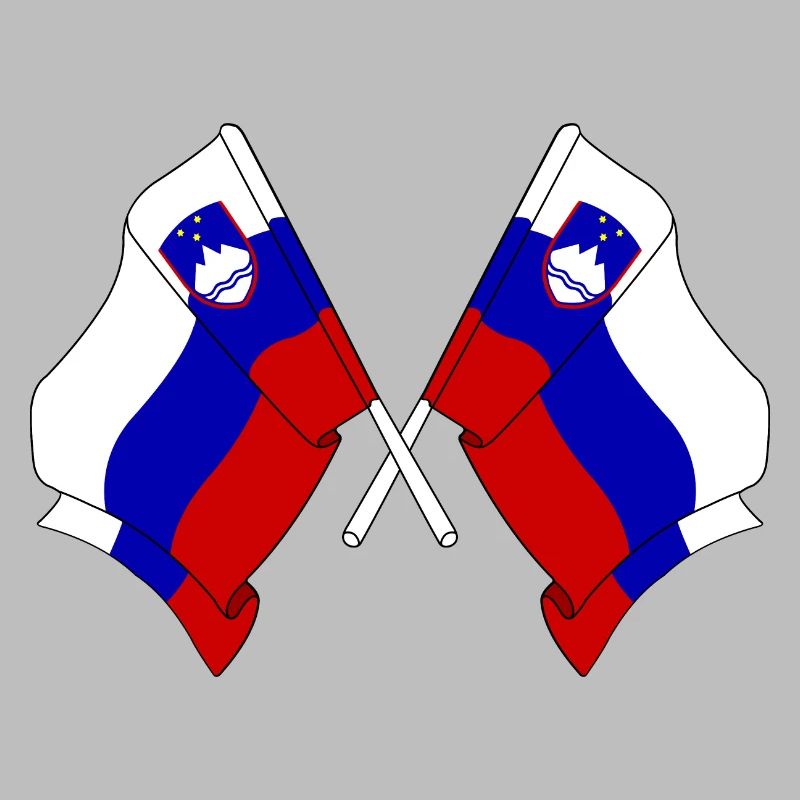 Deux drapeaux Slovénie