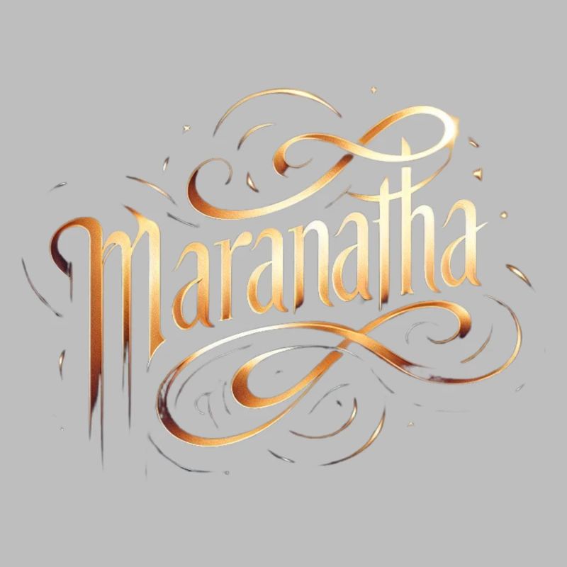 Maranatha Gold Script Swirls