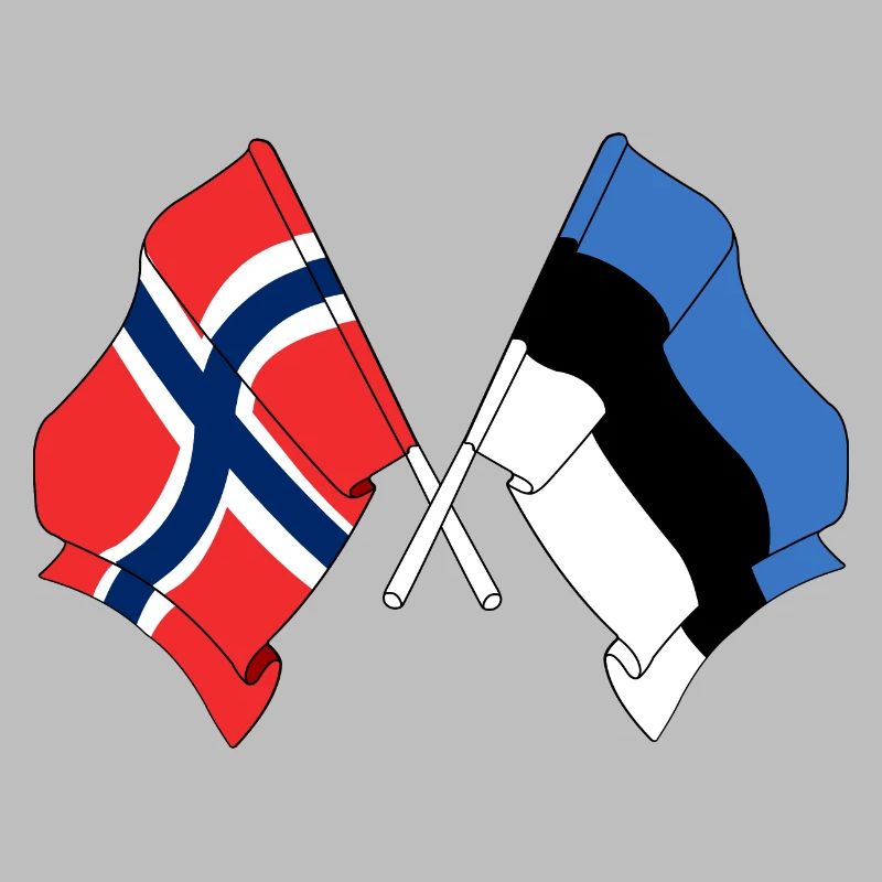 Drapeau de la Norvège, drapeau de l’Estonie