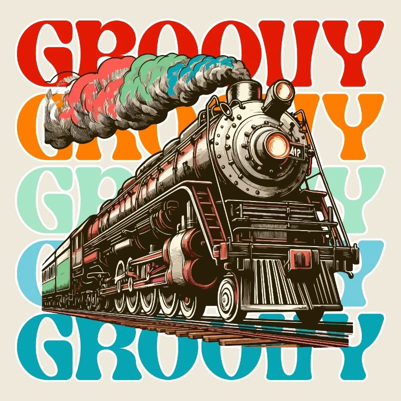 Train Groove Retro Couleur