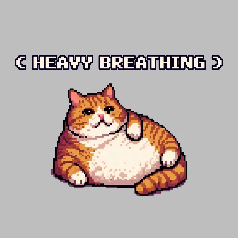 Chonky Pixel Cat Respiration lourde