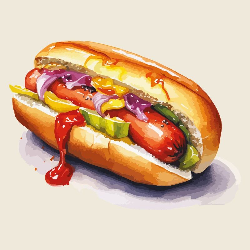 Farbiger Hotdog