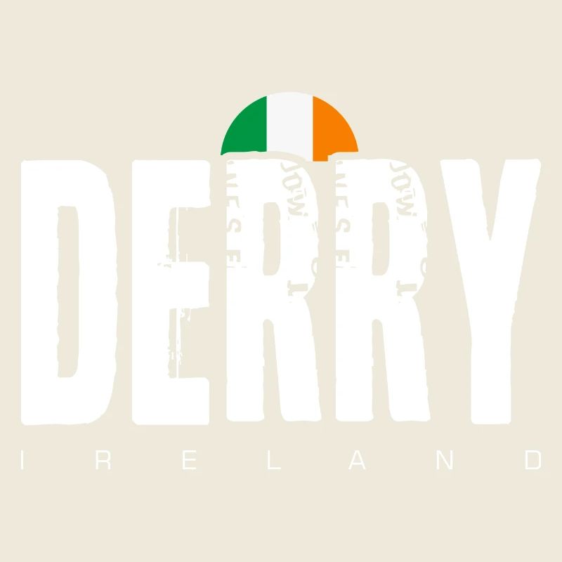 Derry, Irland, Distressed Wordmarke,