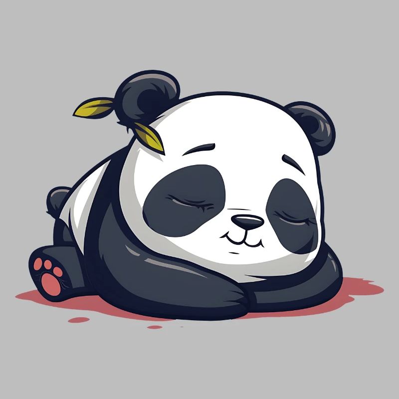 Dessin animé mignon d’un panda endormi - Design adorable