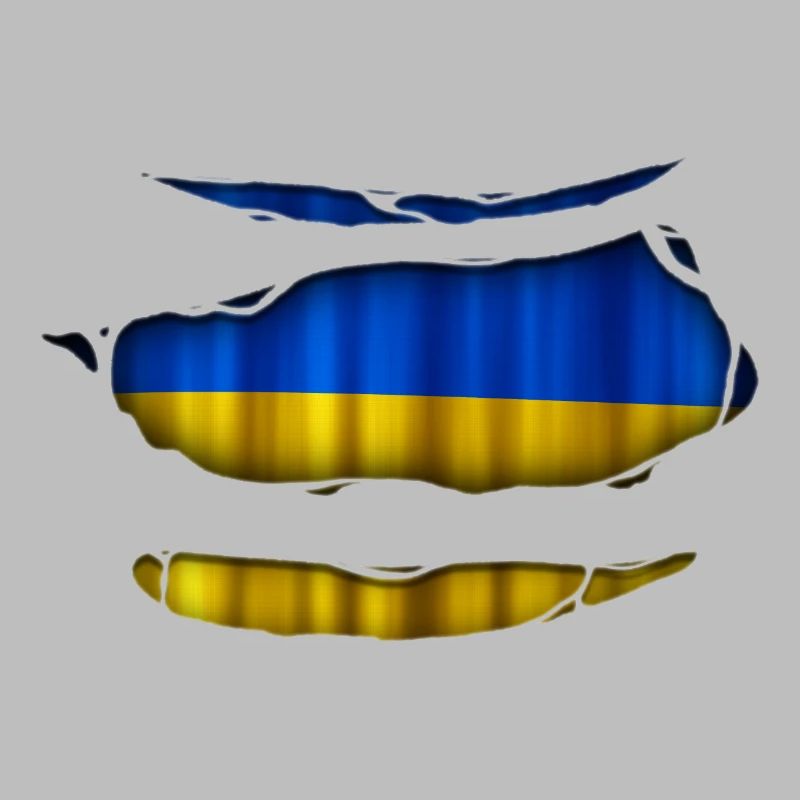 Ukraine Flagge Aufgerissen 017