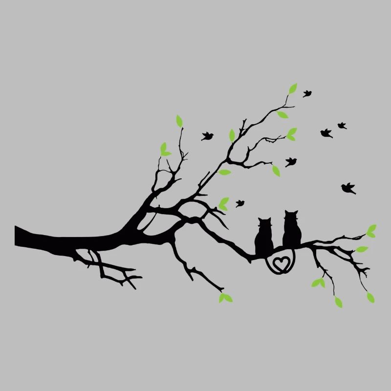 Zwei Katzen turteln auf dem Baum