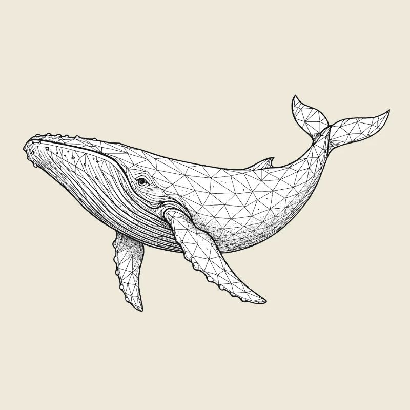 Geometrischer Wal Polygon