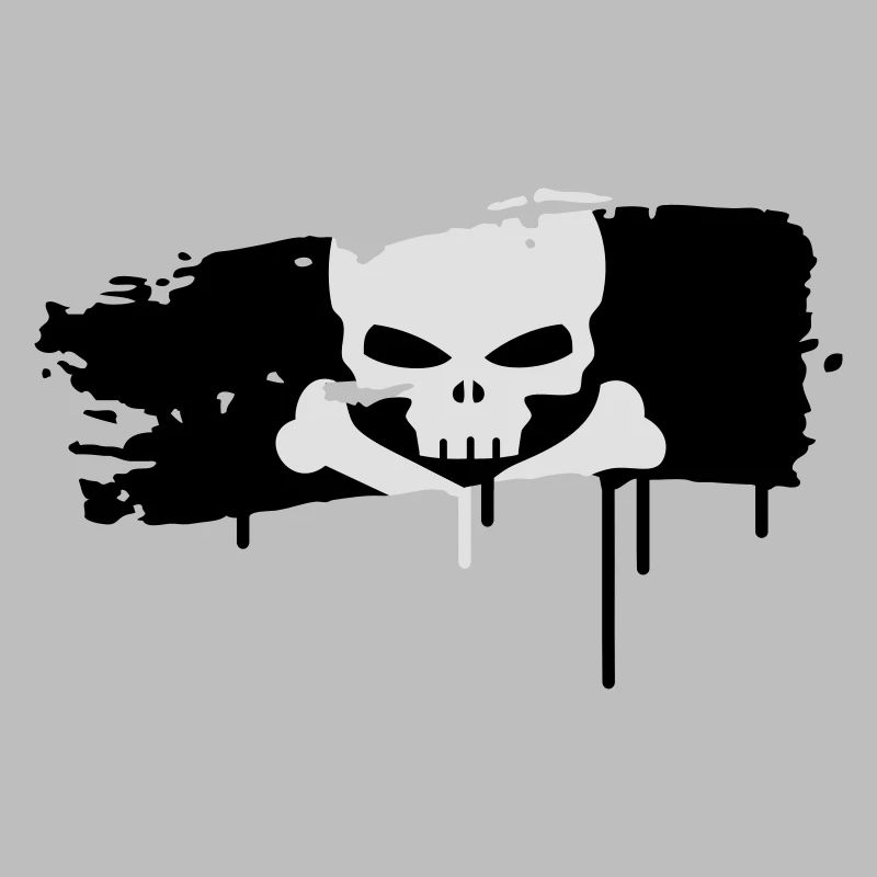 pirate flag painted with a brush stroke
