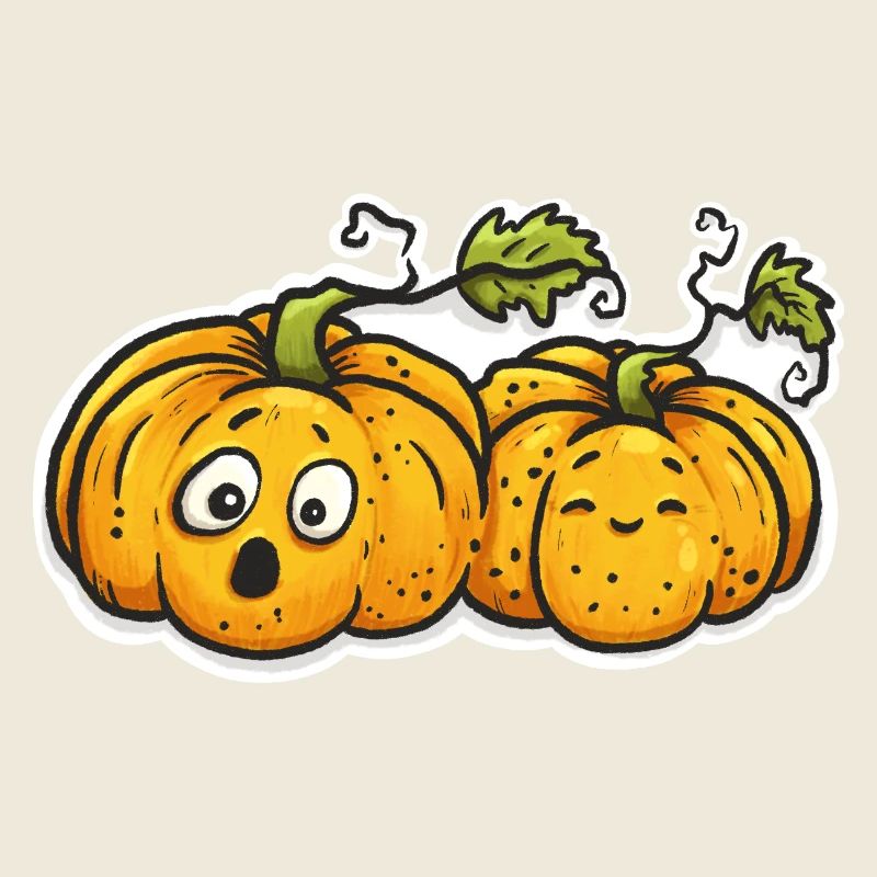 Cute Pumpkin Couple - Halloween Fall Comic