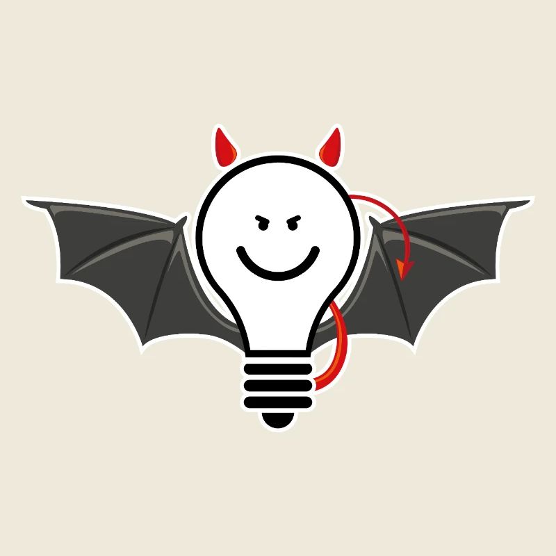 Ampoule avec des cornes de diable – motif de lumière espiègle