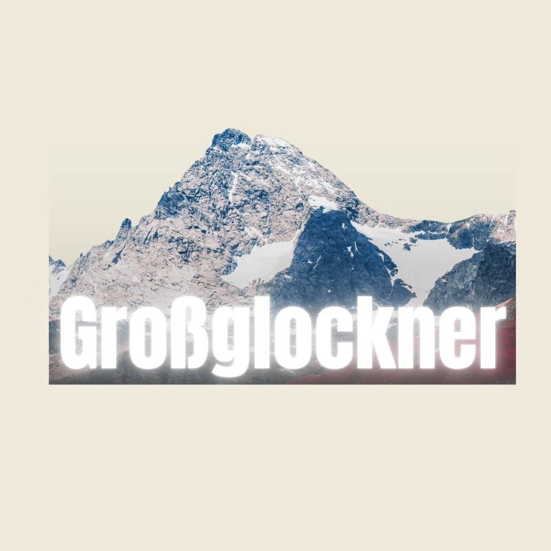 Großglockner - Design avec lettrage & shilouette de montagne