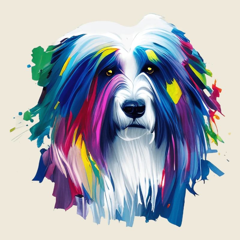 Altenglischer Schäferhund lebendige Ölmalerei Kunst