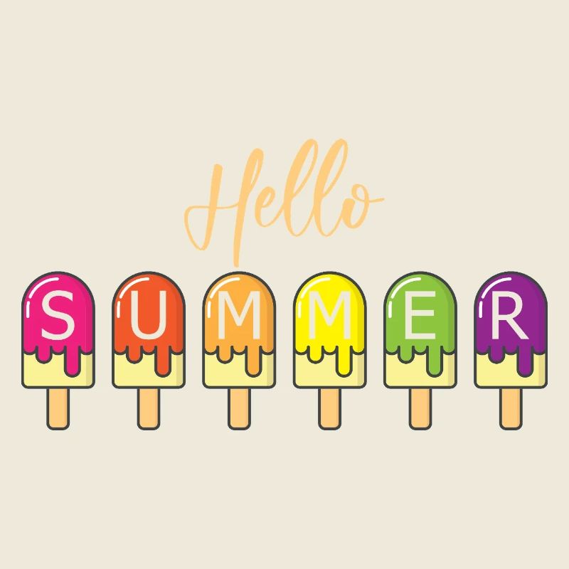 Hello Summer Colorful Drops Popsicles