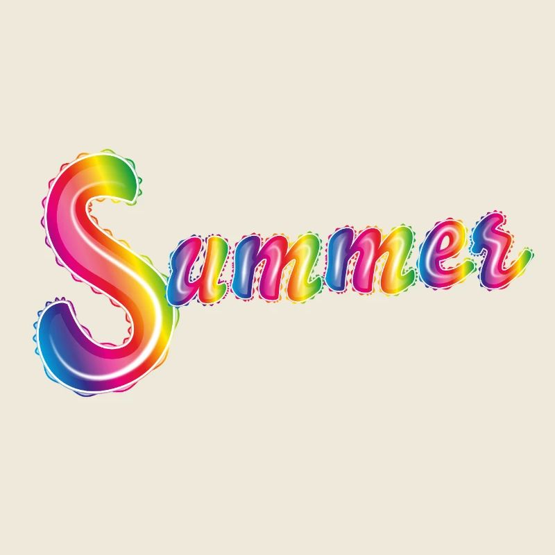 Summer lettering in rainbow colours