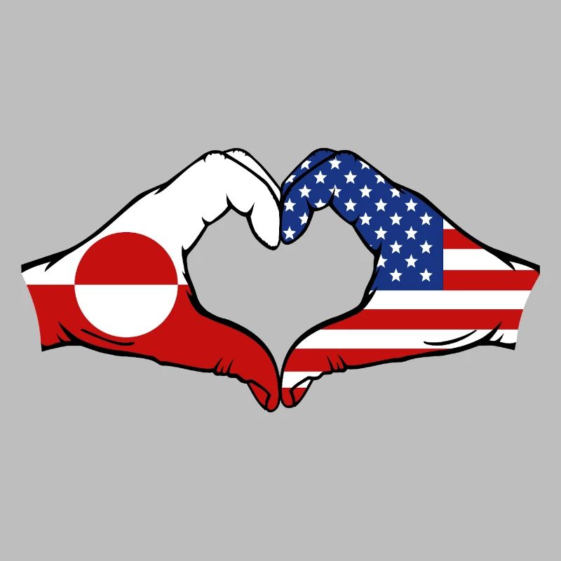 Drapeau des États-Unis Mains Forme de cœur
