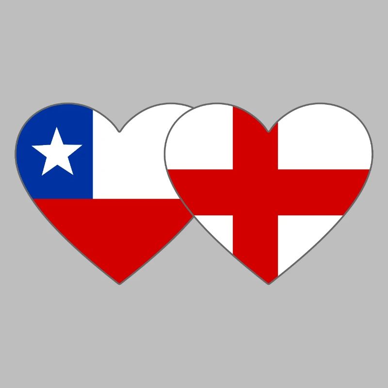 Chile England Flagge Herz 
