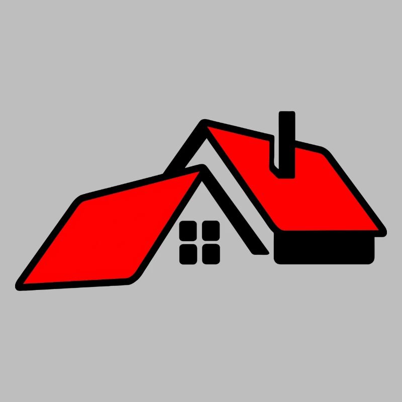 Maison avec logo de toit rouge