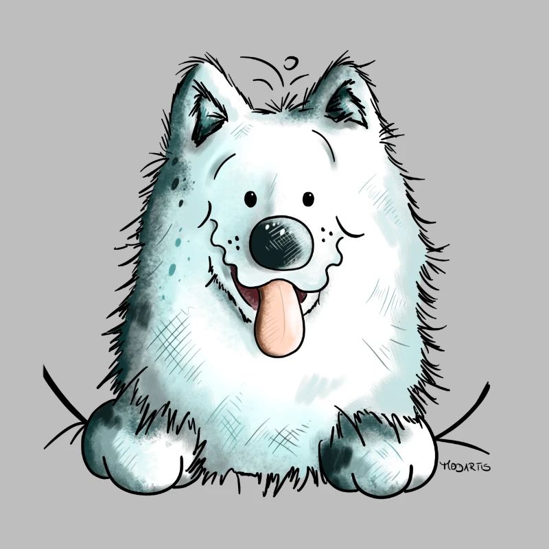 Cute Samoyed Dog - Samoyède
