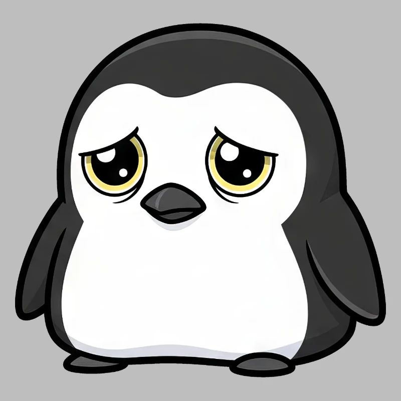 Amitié de dessin animé Pingouin Mignonne Triste Einsa