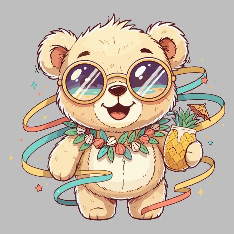 Sun bear with summer look